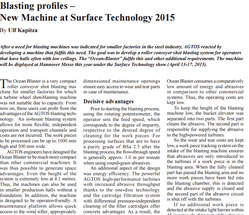 Blasting profiles – New Machine at Surface Technology 2015