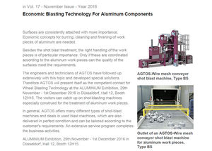 Economic Blasting Technology for Aluminium Components